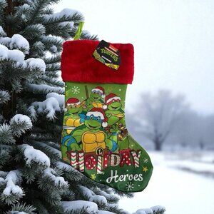 Teenage Mutant Ninja Turtles Christmas Stocking  15"  Red Holiday Heros NEW